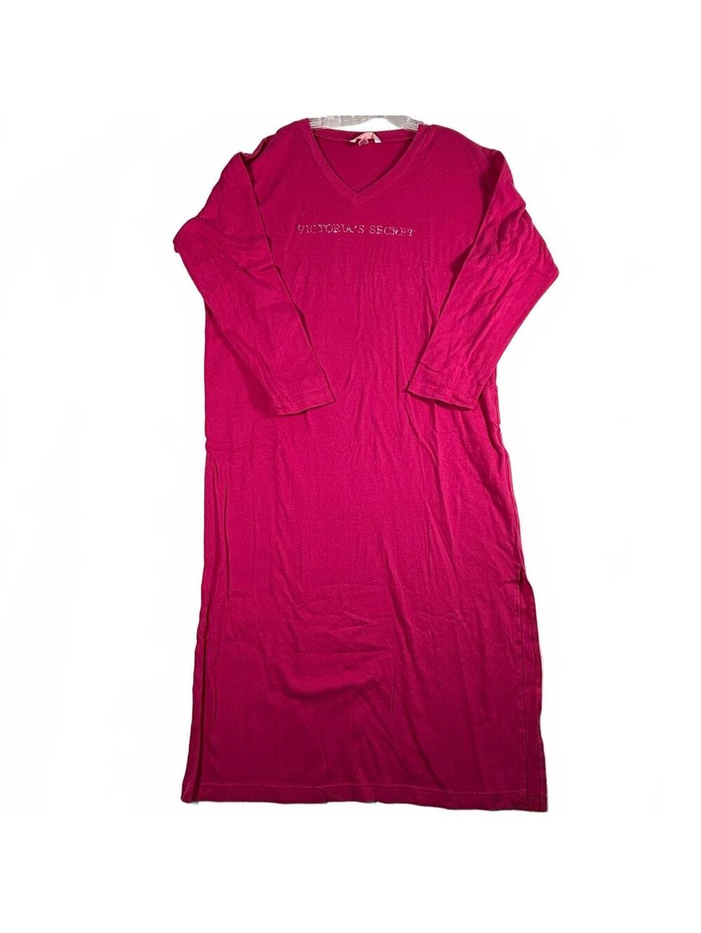 Vintage Victoria's Secret Fuschia Pink Long-Sleeve Sleepdress XL NWOT